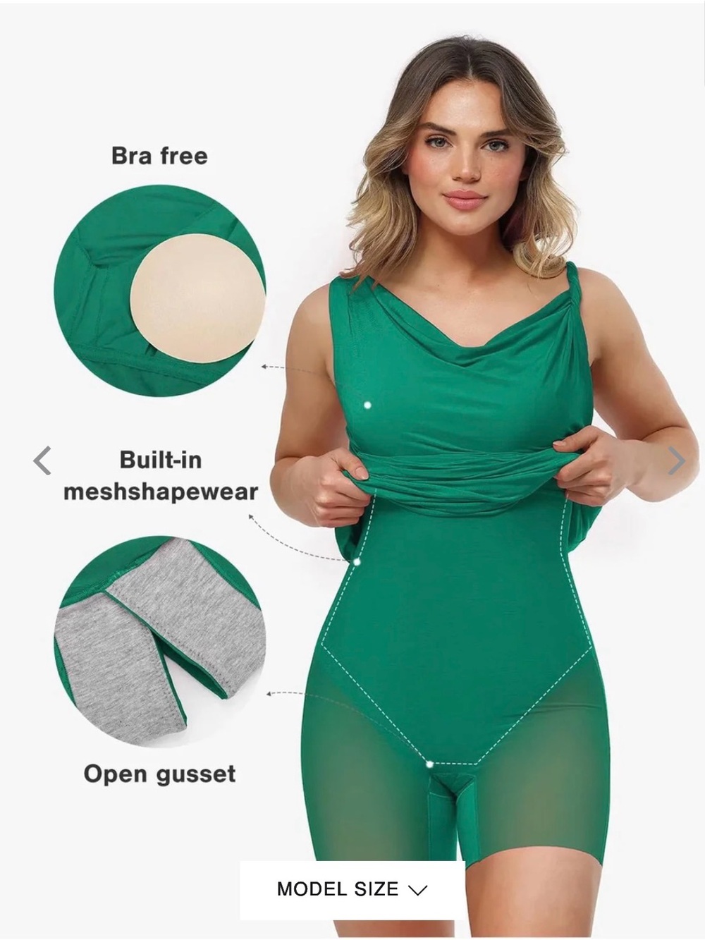 Shapewear Solid Cowl Neck Ruched Sculpting Maxi Dress - Picture 3 of 6